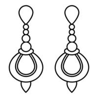 A pair of earrings silhouette design vector