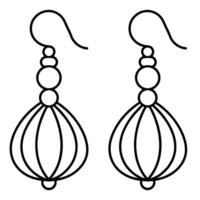 A pair of earrings silhouette design vector