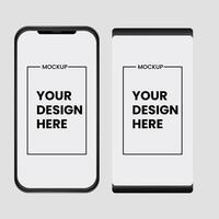 Set of realistic models smartphone with transparent screens. Smartphone mockup collection. Phone mockup in front. Mobile phone with shadow. vector