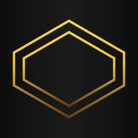 luxury black background with abstract golden geometric hexagon shape vector