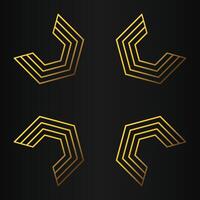 luxury black background with abstract golden geometric hexagon shape vector