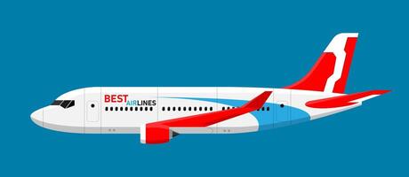 Airplane in the clouds side view Booking service or travel agency website front page banner template vector