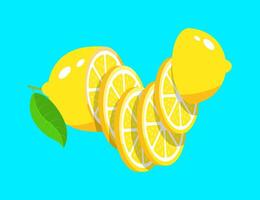 Lemon yellow sliced lemon slices illustration vector