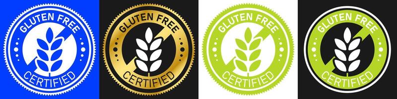 Gluten free label or gluten free stamp isolated in flat style. Gluten free label for product packaging design element. Simple gluten free stamp for packaging design element vector
