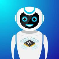 Robot chatbot, AI in science and business, Technology and engineering concept vector