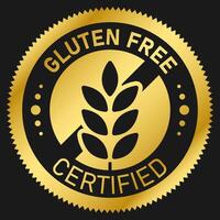 Gluten free label or gluten free stamp isolated in flat style. Gluten free label for product packaging design element. Simple gluten free stamp for packaging design element vector