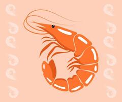 Shrimp Icon on Background vector