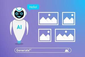 Futuristic AI prompt illustration. High-tech background concept. Command box ready to generate vector