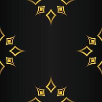 black background with abstract golden floral shape vector