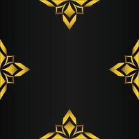 black background with abstract golden floral shape vector