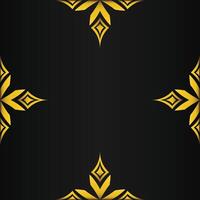 black background with abstract golden floral shape vector