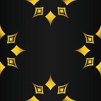 black background with abstract golden floral shape vector