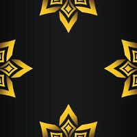 black background with abstract golden floral shape vector