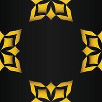 black background with abstract golden floral shape vector