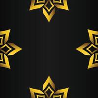 black background with abstract golden floral shape vector