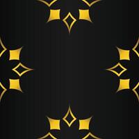 black background with abstract golden floral shape vector