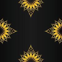 black background with abstract golden floral shape vector