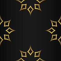 black background with abstract golden floral shape vector