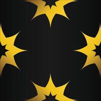 black background with abstract golden floral shape vector