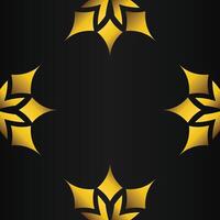 black background with abstract golden floral shape vector