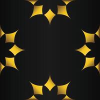 black background with abstract golden floral shape vector