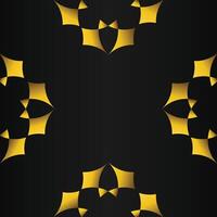 black background with abstract golden floral shape vector