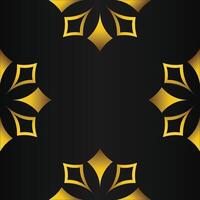 black background with abstract golden floral shape vector