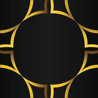 black background with abstract golden floral shape vector