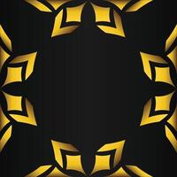 black background with abstract golden floral shape vector
