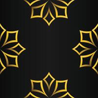 black background with abstract golden floral shape vector