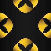 black background with abstract golden floral shape vector