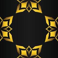 black background with abstract golden floral shape vector