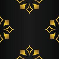 black background with abstract golden floral shape vector
