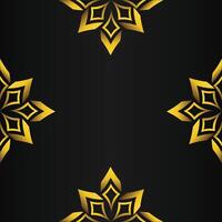 black background with abstract golden floral shape vector