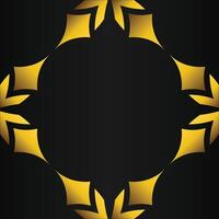 black background with abstract golden floral shape vector