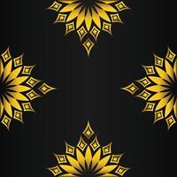 black background with abstract golden floral shape vector