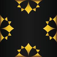 black background with abstract golden floral shape vector