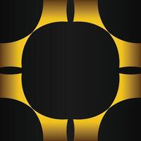 black background with abstract golden floral shape vector