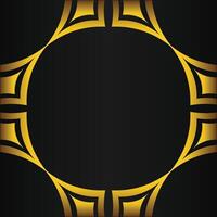black background with abstract golden floral shape vector