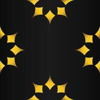 black background with abstract golden floral shape vector
