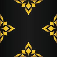 black background with abstract golden floral shape vector