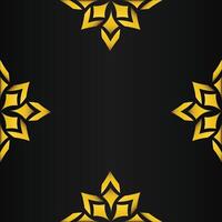 black background with abstract golden floral shape vector