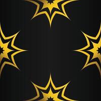 black background with abstract golden floral shape vector