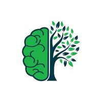 Brain tree logo concept design. vector