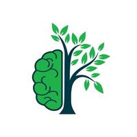 Brain tree logo concept design. vector