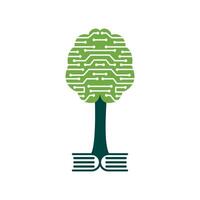 Brain connection tree logo concept design. vector