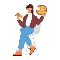 WebA flat style illustration of man on running treadmill vector