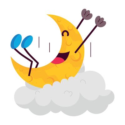 WebA cartoon style of cloudy night sticker
