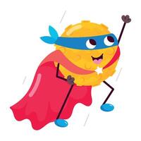 WebSuperhero emoji sticker in cartoon style vector