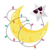 WebA flat style sticker of festive night vector